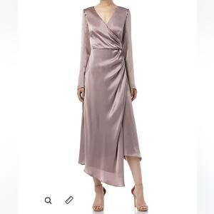 Amur Iris 100% Silk Wrap Dress purple lavender fall wedding formal